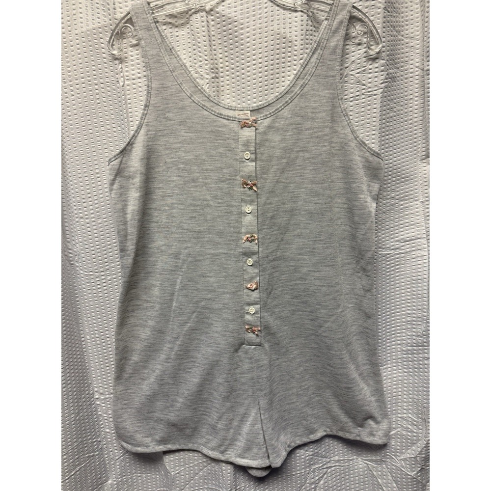 Vintage Petra Fashions Gray Lightweight Sleeping‎ Romper Women's SZ Large USA